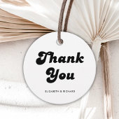 Stijlvolle Retro Zwart & Wit bruiloft Bedankjes Labels