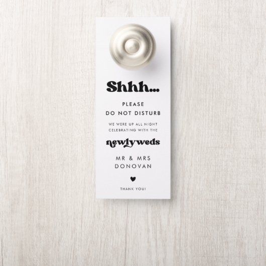 Stijlvolle retro zwart & wit bruiloft Niet storen (Op knop)