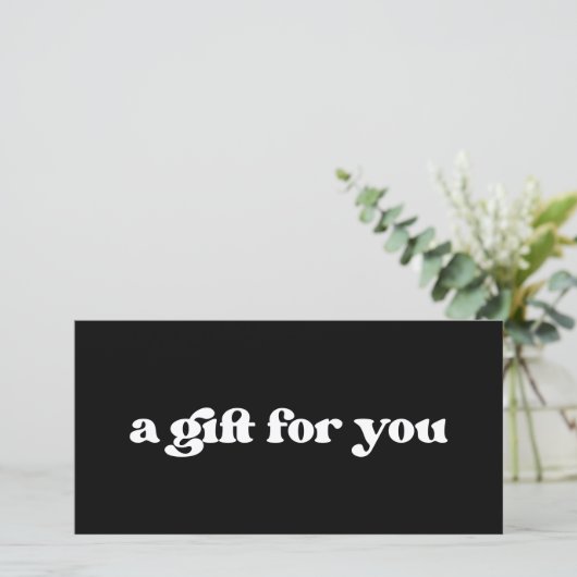 Stijlvolle retro zwart & wit Cadeaubon (Staand voorkant)