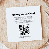 Stijlvolle retro zwart-wit Honeymoon code QR Informatiekaartje