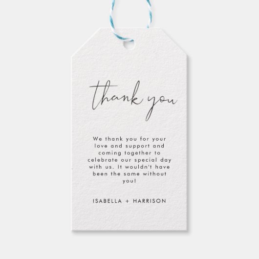 Stijlvolle retro zwart-witte bruidsdouche cadeaulabel (Voorkant)