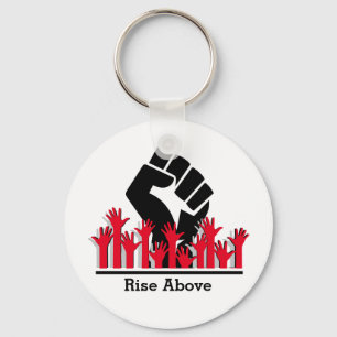 Stijlvolle RIJST BOVEN Black History Month Sleutelhanger