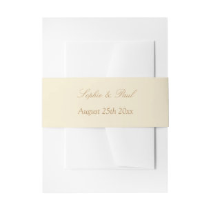 Stijlvolle roam beige Wedding Belly Band Uitnodigingen Wikkel