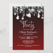 Stijlvolle rode 30e verjaardag kaart (Voorkant)