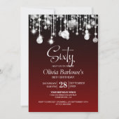 Stijlvolle rode 60e verjaardag kaart (Voorkant)