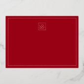 Stijlvolle rode aangepaste Logo kerst Folie Kaart (Achterkant)