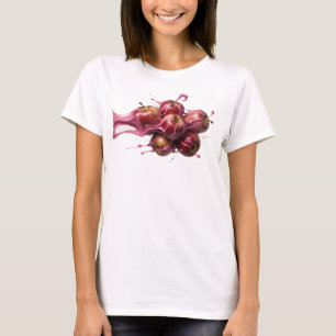 Stijlvolle Rode Abstract Apple Grafische T-shirt