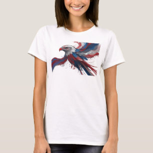 Stijlvolle rode abstracte adelaar modeprint t-shirt