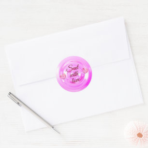Stijlvolle rode Button - hardehandschrift Stomme c Ronde Sticker