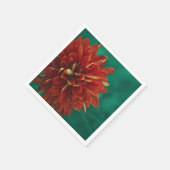 Stijlvolle rode chrysant bloem papier servet (Hoek)