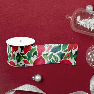 Stijlvolle rode en groene bladeren Christmas water Lint