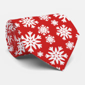 Stijlvolle rode en witte vakantie sneeuwvlok stropdas (Opgerold)