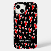 Stijlvolle rode harten Valentijnsdag gepersonalise Case-Mate iPhone Case (Achterkant)