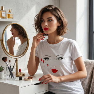Stijlvolle Rode Lippen & Nagels: Krachtige Schoonh T-shirt
