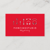 Stijlvolle rode sieraden body piercing visitekaartje (Voorkant)