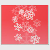 Stijlvolle Rode Sneeuwvlokken Modern kerstpatroon Cadeaupapier (Vlak)