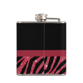 Stijlvolle rode zebra print FAUX Glitz Bow met naa Heupfles (Achterkant)