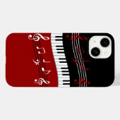 Stijlvolle rode zwarte witte pianotoetsen en notit Case-Mate iPhone case (Achterkant (horizontaal))