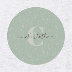 Stijlvolle Roestachtige Steek Groene Botanische Fl Labels