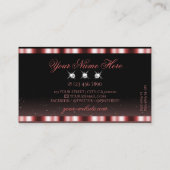 Stijlvolle Rood- en zwarte Ruitdiamanten Visitekaartje (Achterkant)