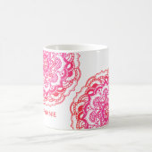 Stijlvolle rood roze aangepaste naam Boho Mandala Koffiemok (Center)