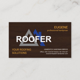 Stijlvolle Roofer Signage Wood Texture Roofing Visitekaartje