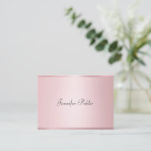 Stijlvolle Roos Goud Moderne Kalligrafie Sjabloon Visitekaartje (Staand voorkant)