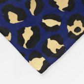 Stijlvolle Royal Blue en Gold Foil Leopard Spots Fleece Deken (Hoek)