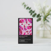 Stijlvolle roze Abstracte diamantpatroon QR-code Visitekaartje (Staand voorkant)