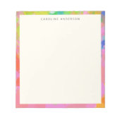 Stijlvolle Roze Abstracte Grens Gepersonaliseerde  Notitieblok (Voorkant)