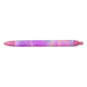 Stijlvolle roze Abstracte veren Zwarte Inkt Pen