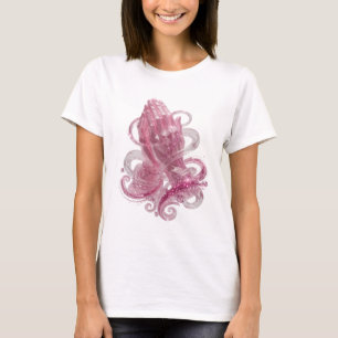 Stijlvolle Roze BIDDENDE HANDEN Statement T-shirt
