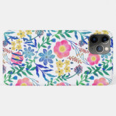 Stijlvolle, roze bloemen handschildervormig Case-Mate iPhone case (Achterkant (horizontaal))