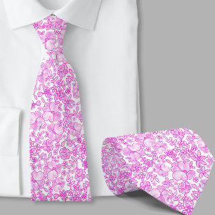 Stijlvolle roze bloemenprint das