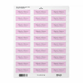 Stijlvolle roze elegante handschrift modern vrouwe etiket (Full Sheet)
