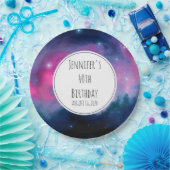 Stijlvolle roze en blauwe melksterren Abstracte ve Papieren Bordje (Feest)