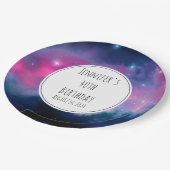 Stijlvolle roze en blauwe melksterren Abstracte ve Papieren Bordje (Gekanteld)