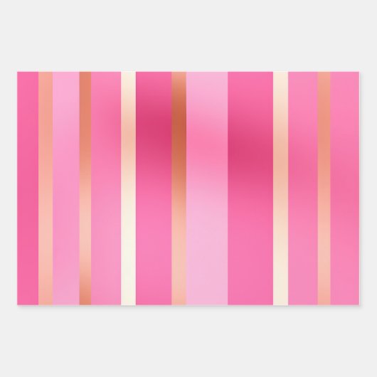 Stijlvolle roze en gouden gestreepte blouse met ro inpakpapier vel (Voorkant)