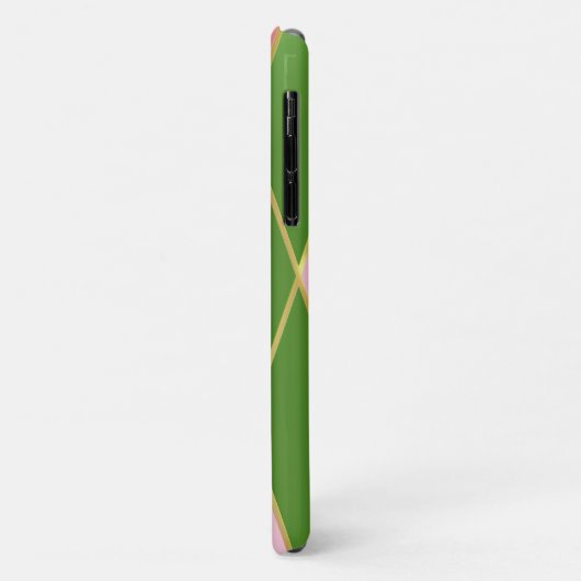 Stijlvolle roze en groene Argyle Driver Case-Mate iPhone Case (Achterkant/links)
