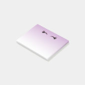 Stijlvolle roze en zwarte Eyelashes op Paarse grad Post-it® Notes (Schuin)