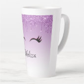 Stijlvolle roze en zwarte Eyelashes voor het uitdr Latte Mok (Rechterhoek)