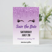 Stijlvolle roze en zwarte Eyelashes voor het uitdr Save The Date (Staand voorkant)