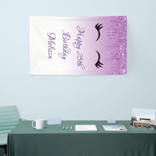 Stijlvolle roze en zwarte Eyelashes voor het uitdr Spandoek (Beurs)