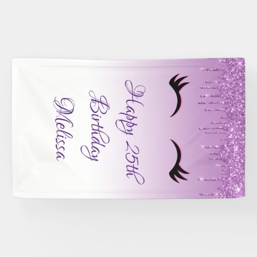 Stijlvolle roze en zwarte Eyelashes voor het uitdr Spandoek (Horizontaal)