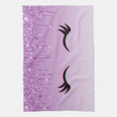 Stijlvolle roze en zwarte Eyelashes voor het uitdr Theedoek (Verticaal)