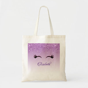 Stijlvolle roze en zwarte Eyelashes voor het uitdr Tote Bag