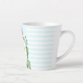 Stijlvolle roze flamingo en tropische bladeren latte mok (Rechts)
