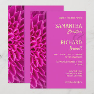 Stijlvolle roze Floral Wedding Uitnodiging