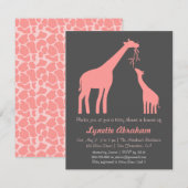 Stijlvolle roze Giraffe Babyschoenen Kaart (Voorkant / Achterkant)