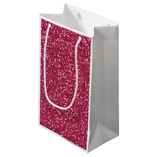 Stijlvolle roze glitter klein cadeauzakje (Voorkant Gekanteld)